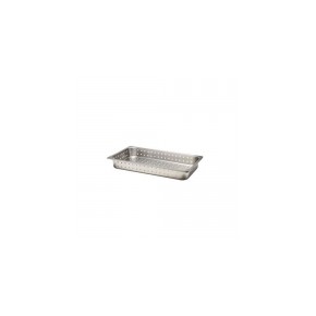 Charola rectangular de acero inoxidable con perforaciones 20.8 x 26.7 x 7 cm HEL-0132 MARCA -  Herlis