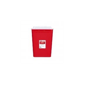 Contenedor rojo de punzo cortantes, capacidad de 13 litros, caja con 28 piezas PS-13LITRO MARCA -  Punzo Safe