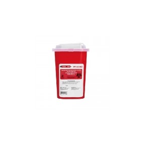 Contenedor rojo de punzo cortantes, capacidad de 1 litro, caja con 90 piezas PS-1LITRO MARCA -  Punzo Safe