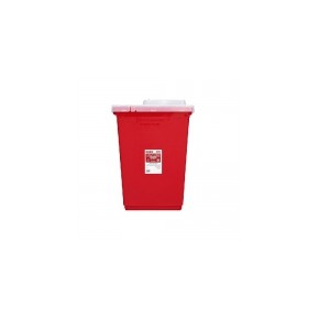 Contenedor rojo de punzo cortantes, capacidad de 30 litros, caja con 7 piezas PS-30LITRO MARCA -  Punzo Safe