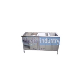 Mesa con fregadero deposito de hielo y baño maría HEL-HM1355 MARCA -  Herlis