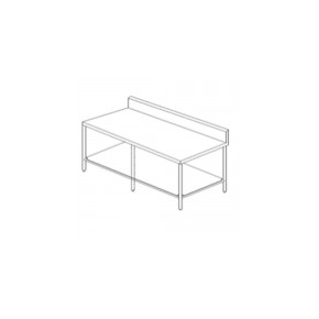 Mesa lisa de 150 cm con respaldo y entrepaño HEL-HM385 MARCA -  Herlis