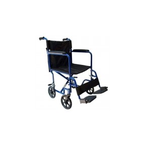 Silla de ruedas de traslado de aluminio con asiento de 18" color azul MST-570-005-95-4 MARCA -  Medical Store