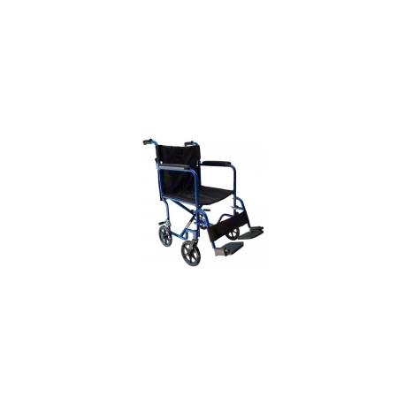 Silla de ruedas de traslado de aluminio con asiento de 18" color azul MST-570-005-95-4 MARCA -  Medical Store