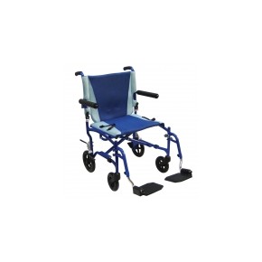 Silla de transporte azul descansapies desmontables Mod. TS19 DRI-TS19 MARCA -  Drive Medical