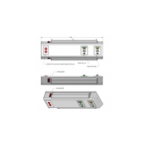 Consola 4v delta de 80 cm, 1 toma de oxígeno, 1 toma de aire, 1 contacto dúplex, 1 lámpara ARD-80CM MARCA -  Aramed