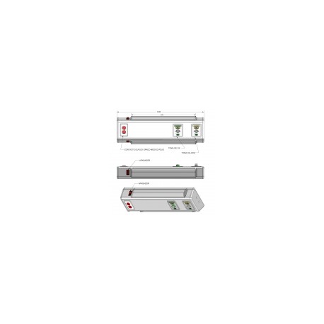 Consola 4v delta de 80 cm, 1 toma de oxígeno, 1 toma de aire, 1 contacto dúplex, 1 lámpara ARD-80CM MARCA -  Aramed