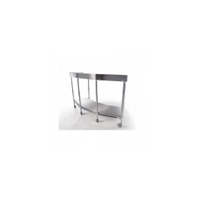 Mesa riñon con entrepaño tubular cromada CIS-5910 MARCA -  Ciiasa