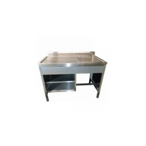 Mesa alta de 180 cm con respaldo y fregadero izquierdo esmaltado HEL-HM180 MARCA -  Herlis