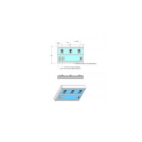 Consola doble de 52 x .80, 1 contacto duplex de emergencia (rojo) ARD-902808-1 MARCA -  Aramed