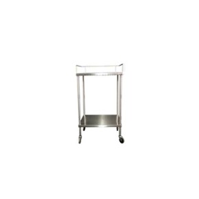 Mesa pasteur sin cajón cubierta y entrepaño de acero inoxidable llantas de 4" de gel HEL-HM206 MARCA -  Herlis