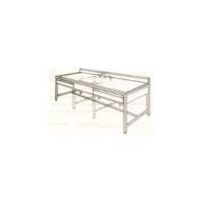 Mesa alta de 210 cm con fregadero central y cajones HEL-HM137 MARCA -  Herlis