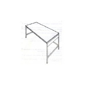 Mesa baja de 120 cm con cubierta de acero inoxidable HEL-HM286 MARCA -  Herlis