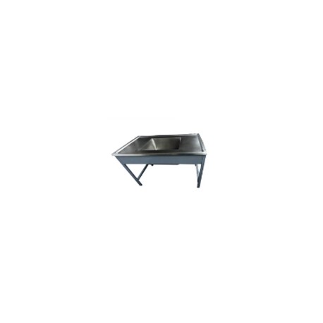 Mesa alta con vertedero de acero inoxidable HEL-HM282 MARCA -  Herlis