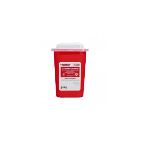 Contenedor rojo de punzo cortantes, capacidad de 1.8 litros, caja con 88 piezas PS-1-8LITRO MARCA -  Punzo Safe