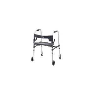 Andadera plegable de aluminio con asiento abatible y frenos de empuje. Marca Drive DRI-570-012-35-4 MARCA -  Drive Medical