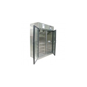 Refrigerador vertical de 35 pies para farmacia de acero inoxidable con 2 puertas de cristal REF-RFACDV-35 MARCA -  RefriMed