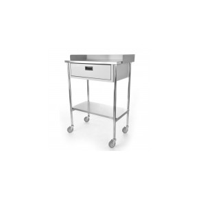 Mesa pasteur tubular cromada con cajón CIS-5710 MARCA -  Ciiasa