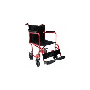 Silla de ruedas de traslado de aluminio con asiento de 17" color rojo MST-ST976LA-R MARCA -  Medical Store