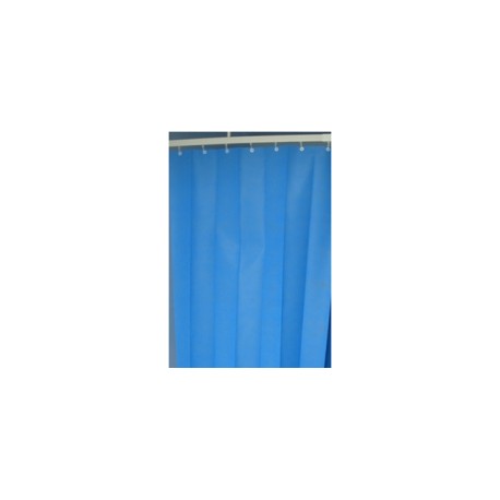 Cortina antibacterial de 241 x 194  alto azul cielo con riel para fijar al techo ESG-COR001 MARCA -