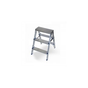 Escalerilla de tijera 3 peldaños totalmente de aluminio y hule HEL-HM443 MARCA -  Herlis