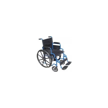 Silla de ruedas Poly Fly color azul, de traslado, ligera, con descansa pies DRI-TR18B MARCA -  Drive Medical