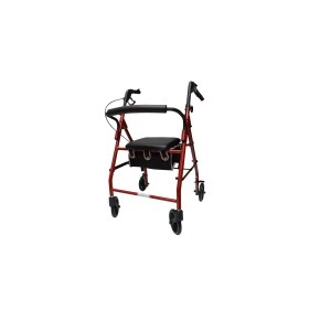 Andadera Rollator de acero AJ-2025 color roja MST-570-004-82-4 MARCA -  Medical Store