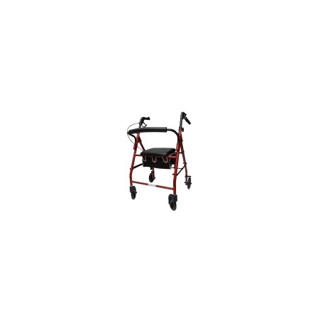 Andadera Rollator de acero AJ-2025 color roja MST-570-004-82-4 MARCA -  Medical Store