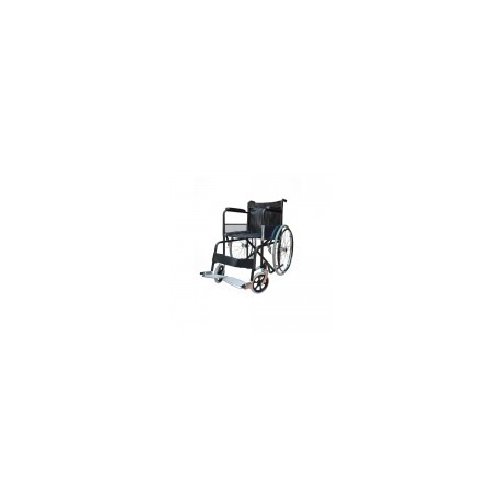 Silla de ruedas cromada con brazo fijo recto y asiento  en vinil MST-570-003-99-4 MARCA -  Medical Store