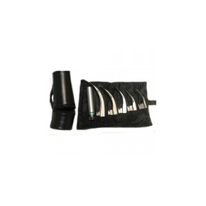 Estuche de laringoscopio con 5 hojas curvas fibra óptica HER-H2-128 MARCA -  Hergom